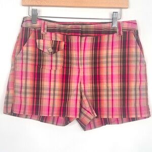 Bamboo Traders Women's Size 8P Colorful‎ Plaid Bermuda Shorts